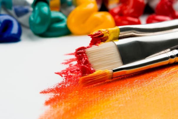 paint brush with bright colors