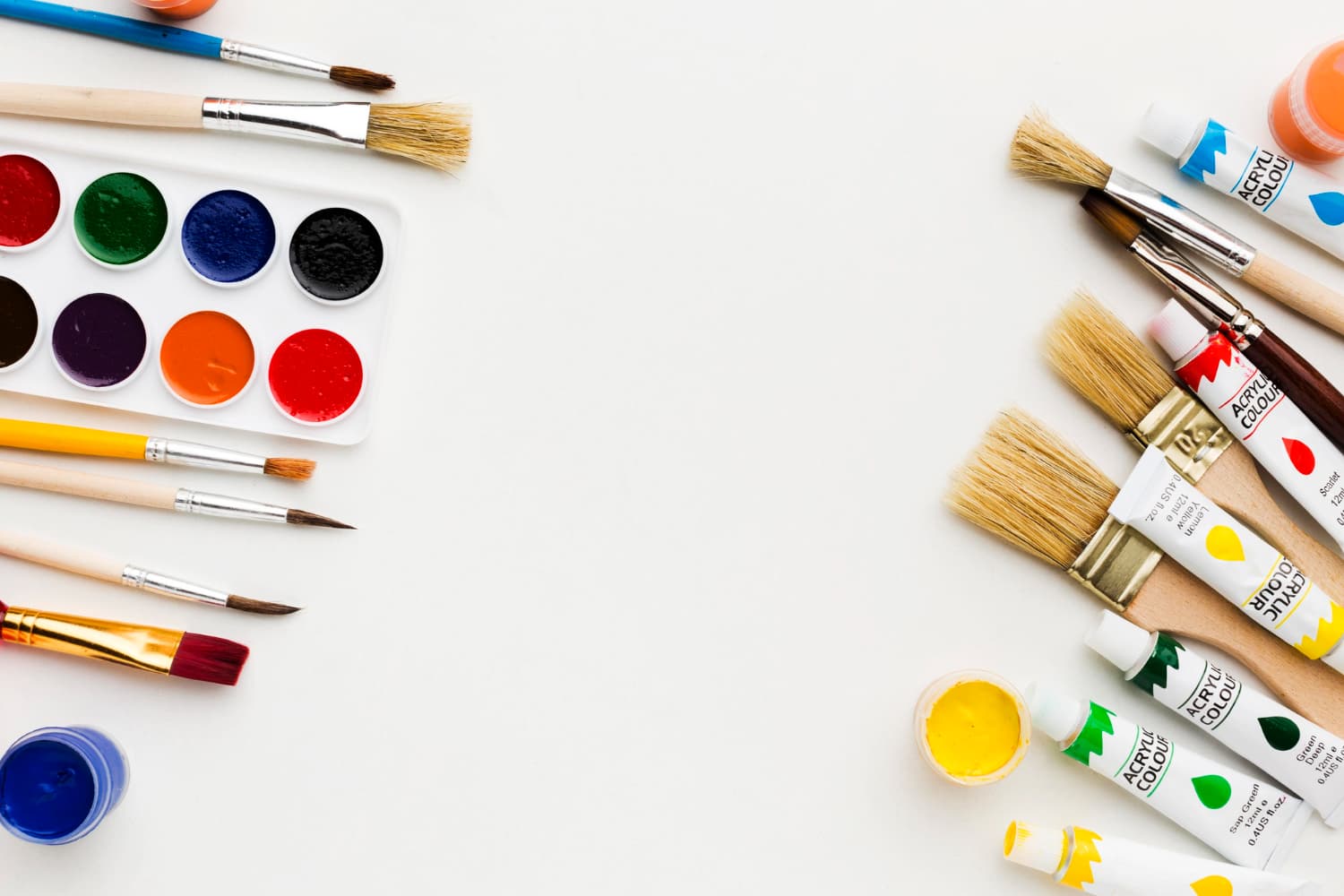 paint brushes and artist supplies