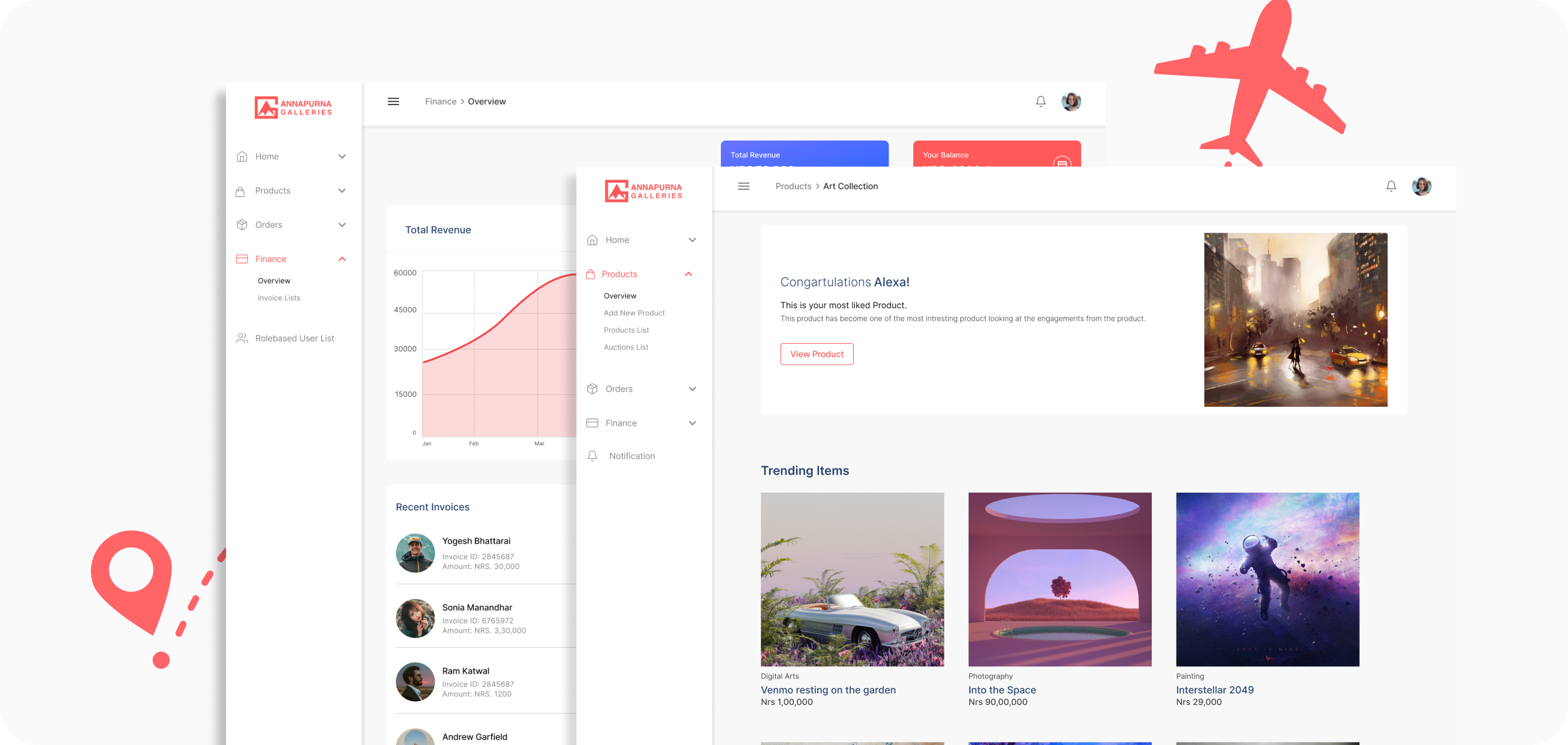 shipping dashboard interface