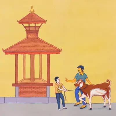 Street During Dashain - “बा यो खसी कि बोका ?”