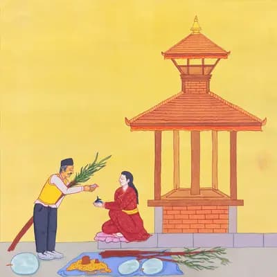 Street during Dashain - “कुबिन्डो साउनी”